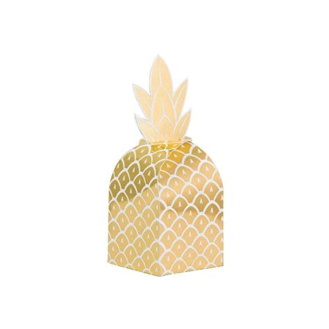 metallic gold pineapple favor boxes|Gold Pineapple Favor Box .